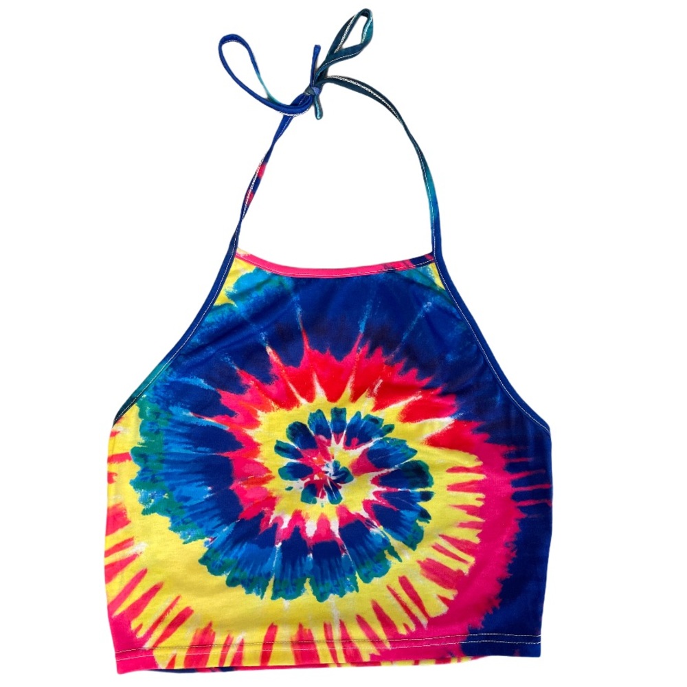 Shein Tie-dye Rainbow Summer Halter Crop Top